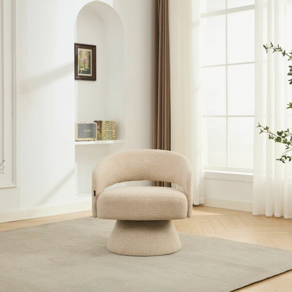 كرسي دوار مارت - بيج واسود