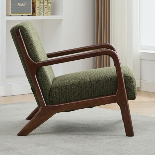 كرسي مفرد كلاسيكا - اخضر وبني