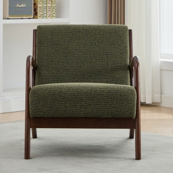 كرسي مفرد كلاسيكا - اخضر وبني