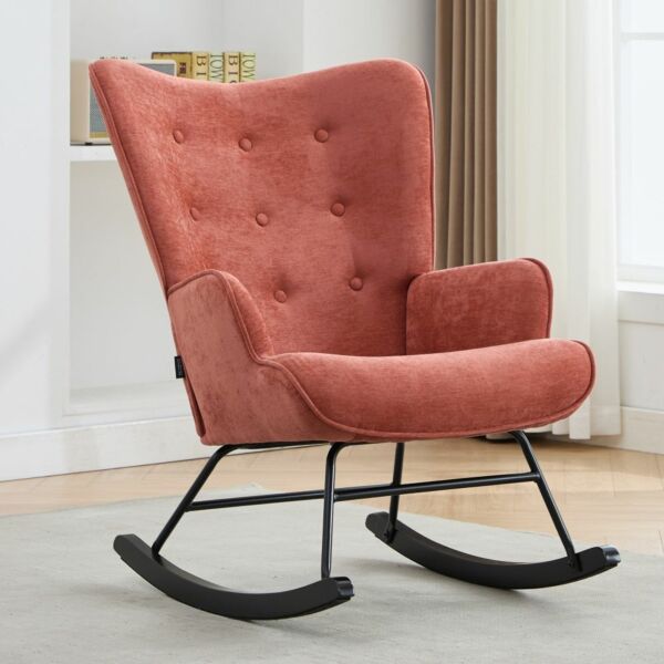 كرسي استرخاء هزاز ريناي - برتقالي واسود