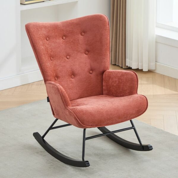 كرسي استرخاء هزاز ريناي - برتقالي واسود