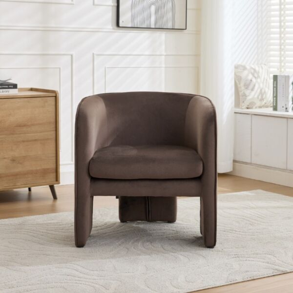 كرسي مفرد روما - بني غامق