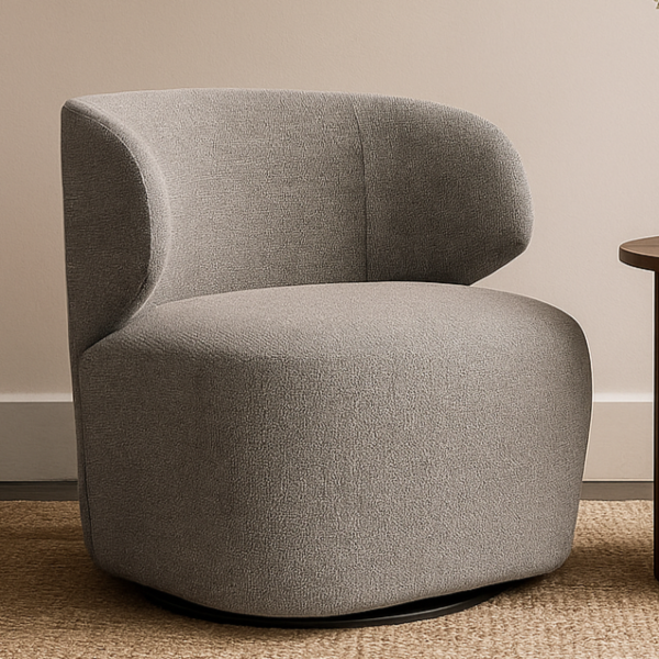 كرسي دوار ريبيل - رمادي واسود