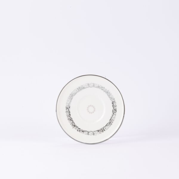 طقم قهوة تركي من اثير - أبيض وفضي