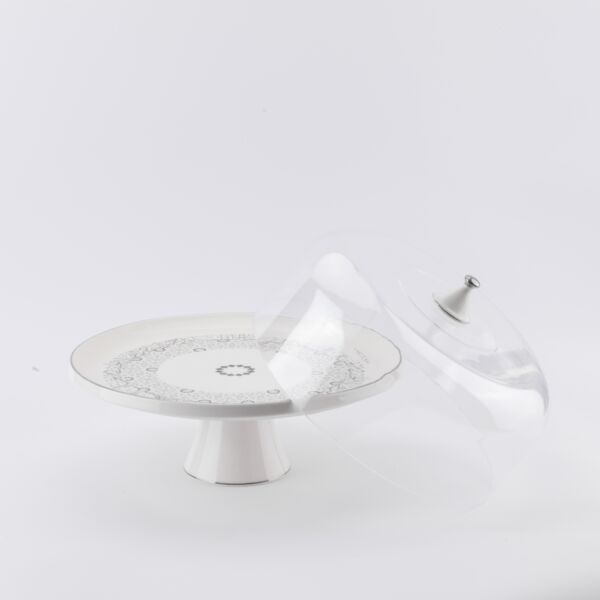 طقم تقديم الكيك من أثير - أزرق وفضي