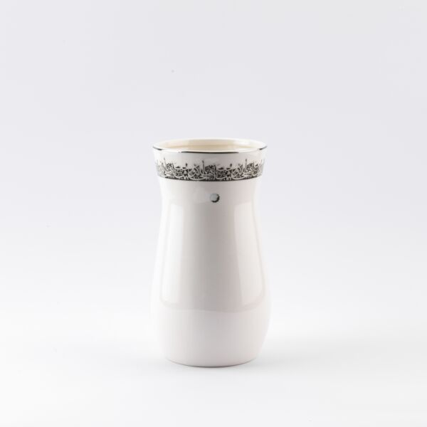 مزهرية ورد متوسطة من أثير - أبيض وفضي