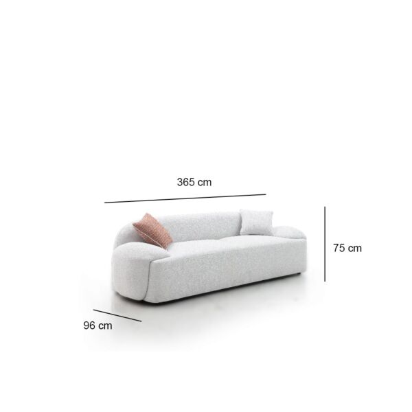 كنبة رباعية اياش - ابيض رمادي