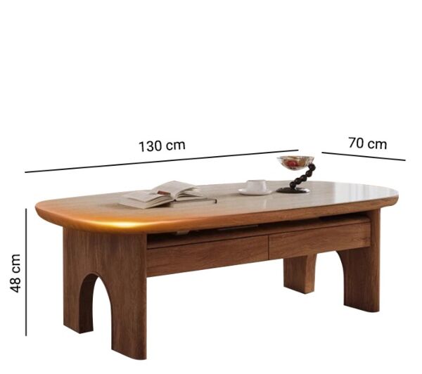 طاولة قهوة شامسي - بيج وبني
