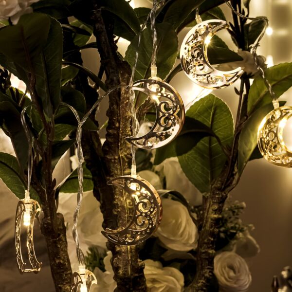 حبل اضاءة ايزيس يعمل بالبطاريات شكل هلال - ذهبي