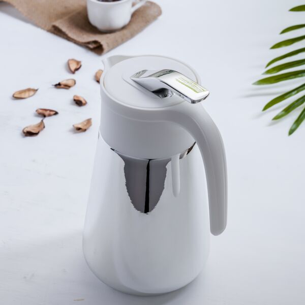 ترمس شاهي وقهوة بسرون - رصاصي وأبيض 1 لتر