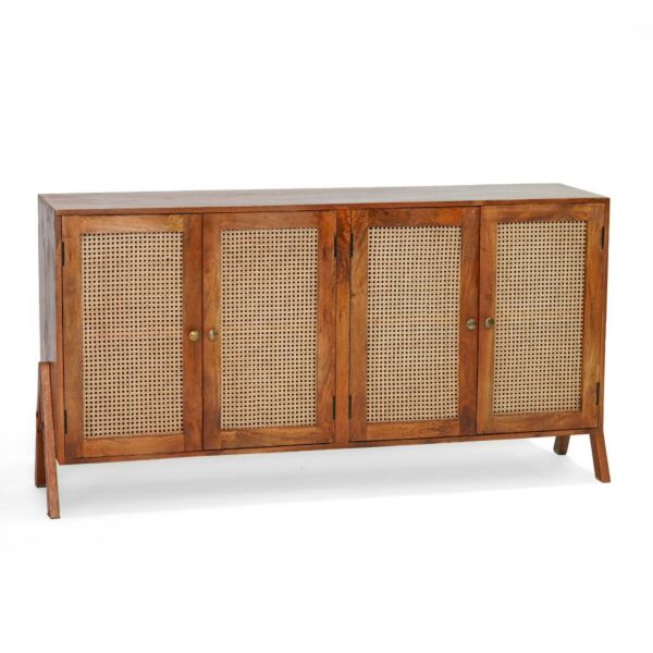 طاولة بوفيه خشب هندي طبيعي 4 باب - 160سم