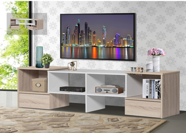 طاولة تلفزيون متحركة أفيجنون خشب ماليزي متعدد الألوان