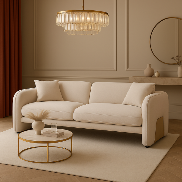 كنبة ثلاثي بونو - بيج وذهبي