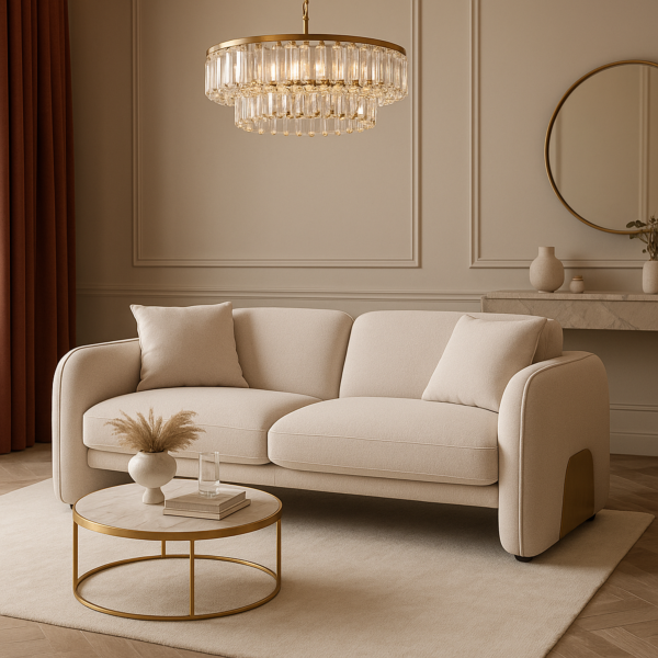 كنبة ثنائي بونو - بيج وذهبي