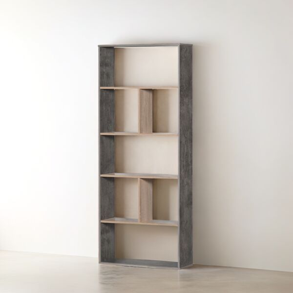 وحدة رفوف 5 دور سيمبري لون رمادي وبيج