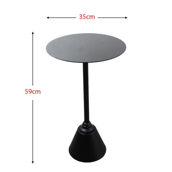 طاولة جانبية كبيرة راوند - اسود