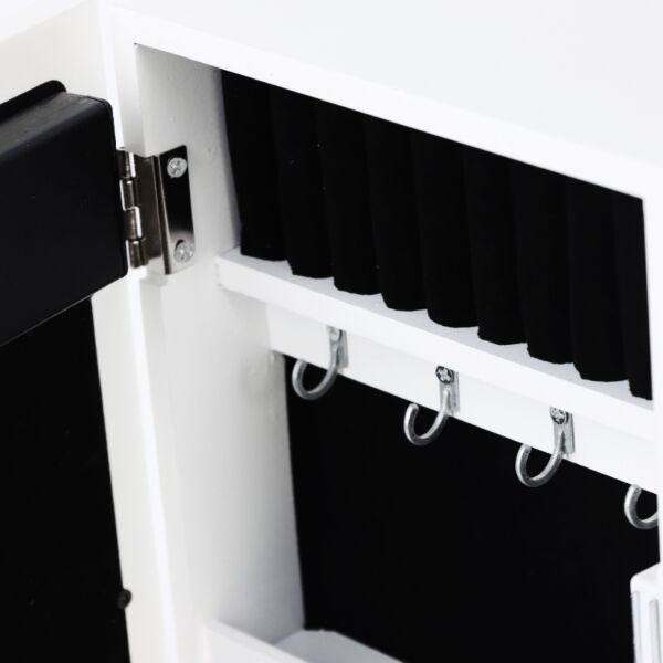 خزانة ومنظم اكسسوار مستطيل وجهين بقاعدة دوارة واضاءة ليد أبيض 