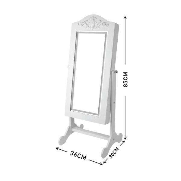 خزانة منظم اكسسوار مستطيل تاج واضاءة ليد تيارا أبيض 