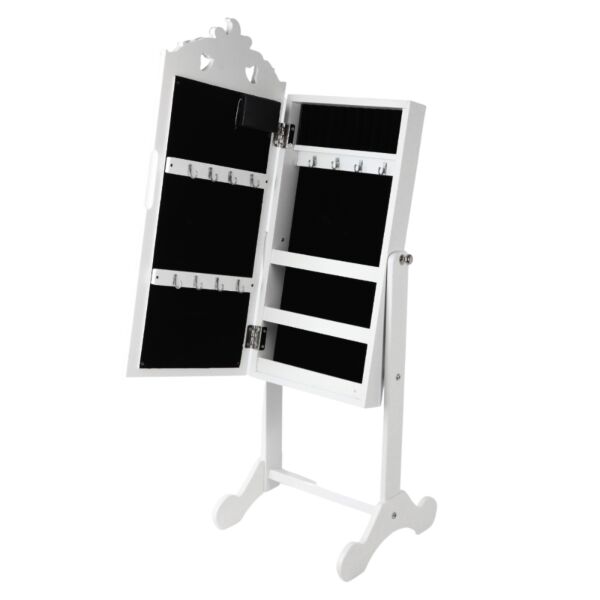 خزانة ومنظم اكسسوار مستطيل تاج واضاءة ليد كراونس أبيض 