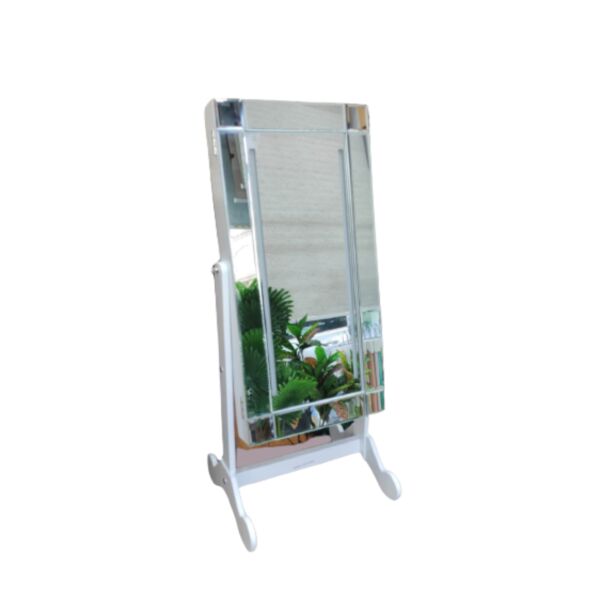 خزانة ومنظم اكسسوار مع مرآة بإضاءة ليدأبيض 