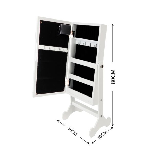 خزانة ومنظم اكسسوار مستطيل بإضاءة ليد أبيض 