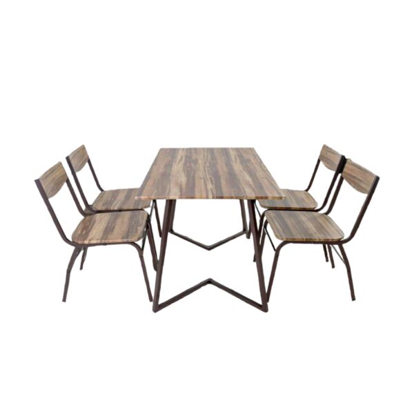 طقم طاولة طعام مع 4 كراسي دارسي لون بني وأسود