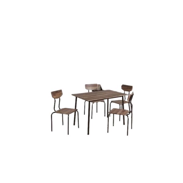 طقم طاولة طعام مع 4 كراسي دارسي لون بني وأسود