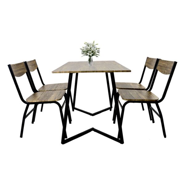طقم طاولة طعام مع 4 كراسي روزيتان لون بيج وأسود