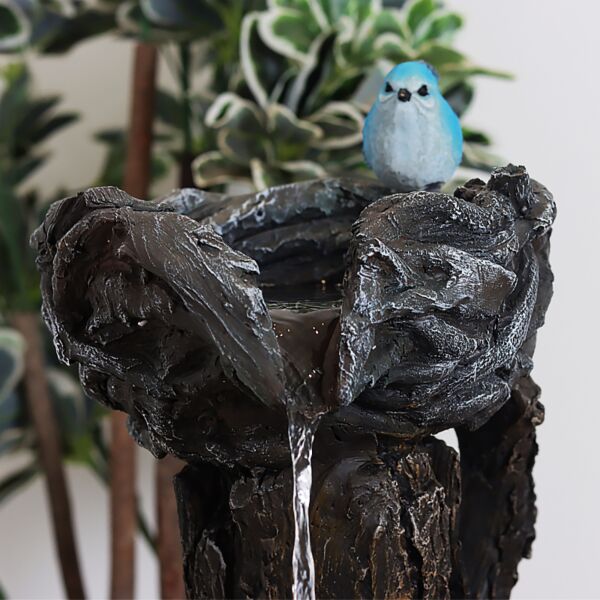 ديكور  شلال نافورة  عصافير مع العش بإضاءة ليد 