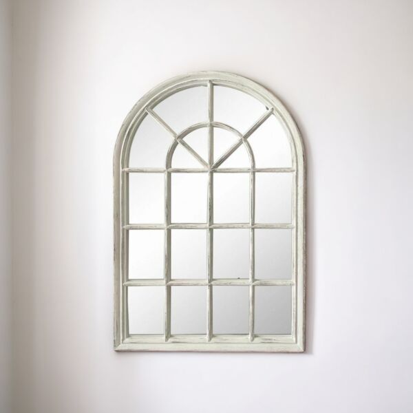 مرآة حائط شكل شباك معتق سيفا  -  أبيض 