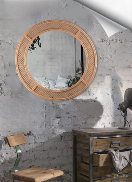 مرآة جدارية دائرية 76 سم - ذهبي