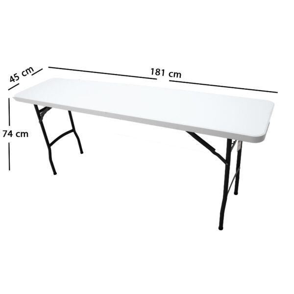 طاولة فايبر مستطيلة قابلة للطي 181x45 - أبيض