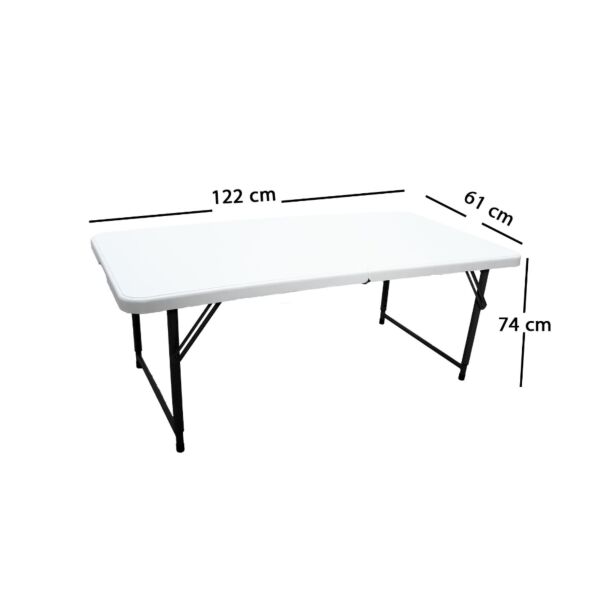 طاولة فايبر مستطيلة قابلة للطي 122x61 - أبيض