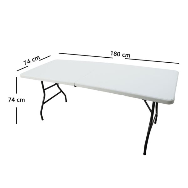 طاولة فايبر مستطيلة قابلة للطي - أبيض
