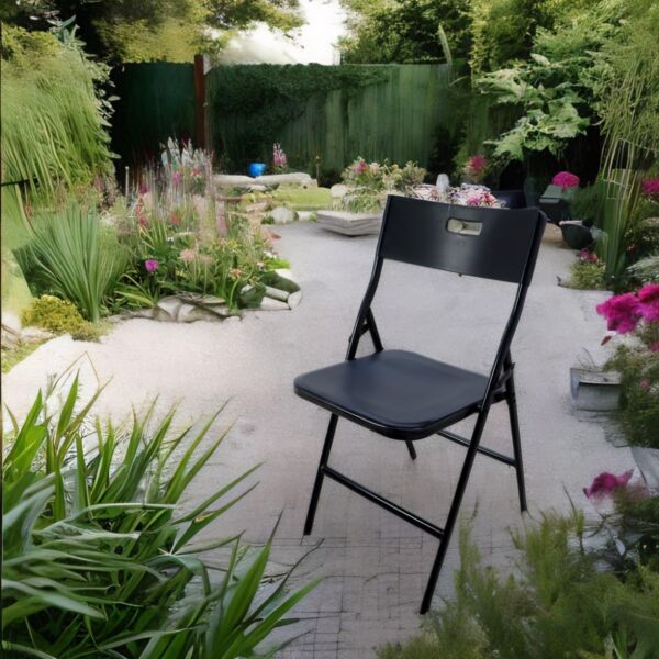 كرسي فايبر قابل للطي 46x79 - أسود