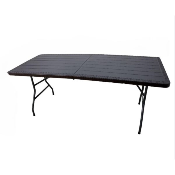 طاولة فايبر مستطيلة قابلة للطي - بني غامق