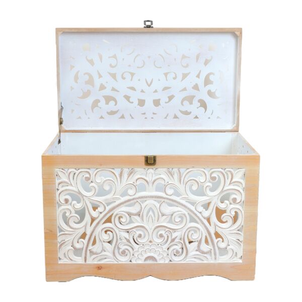 طقم صناديق خشب كلاي - خشبي وابيض