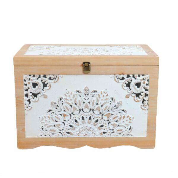 طقم صناديق خشب مارلين - خشبي وابيض