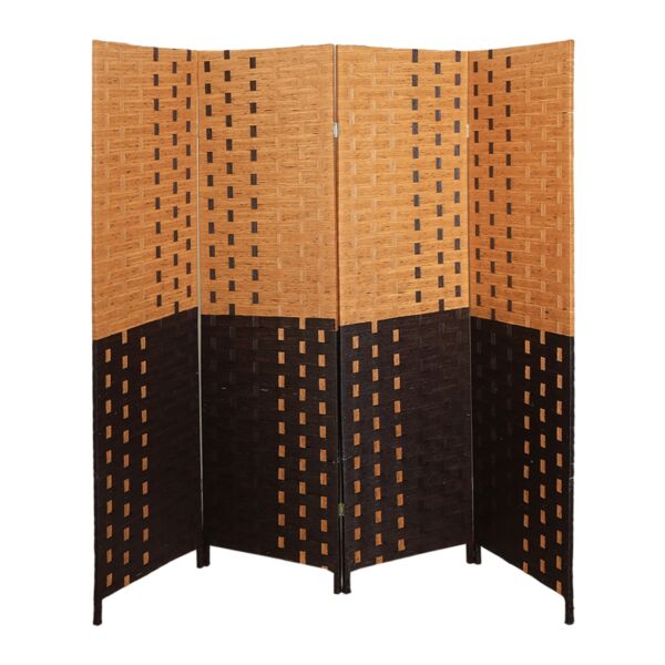 فاصل غرف بارتشن قابل للطي مكسيكو - بيج وبني غامق