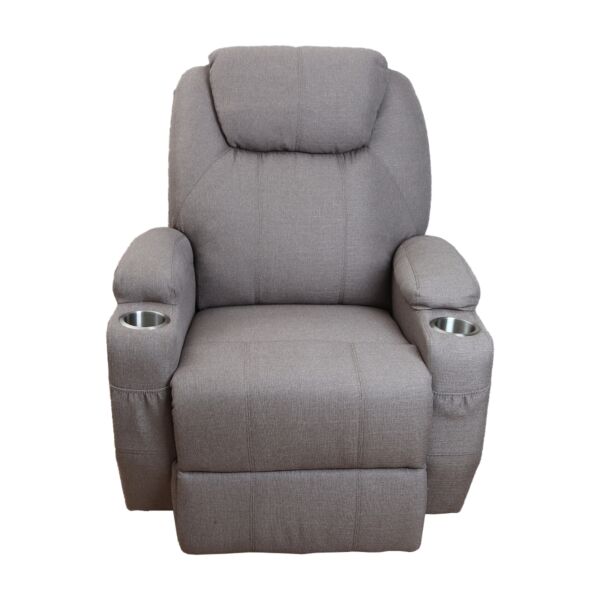 كرسي استرخاء ريلاكس هزاز ودوار مع حامل للأكواب - رمادي غامق