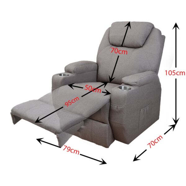 كرسي استرخاء ريلاكس هزاز ودوار مع حامل للأكواب - رمادي غامق