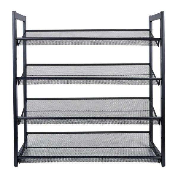 منظم أحذية حديد شبك 4 أدوار - أسود