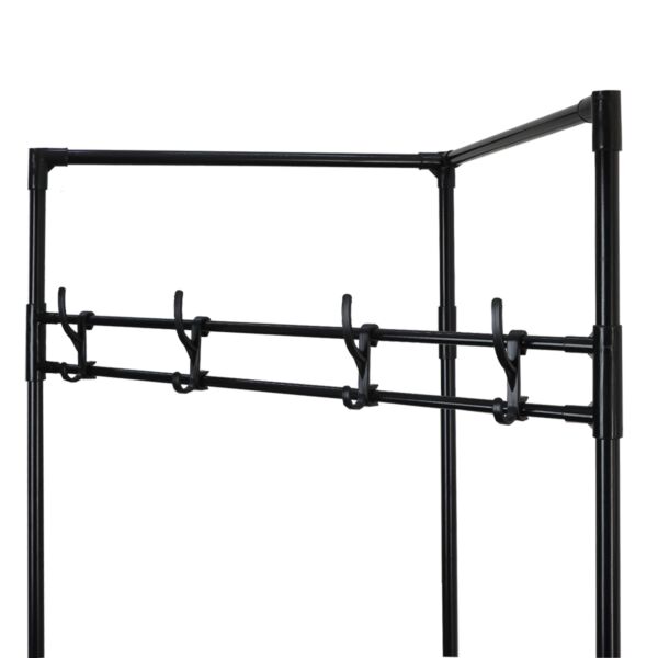 علاقة ملابس زاوية ورفوف حديد - أسود