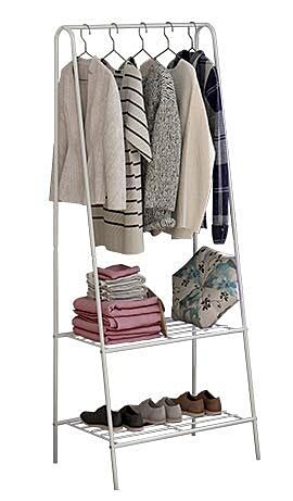 ستاند ملابس مع رفين حديد مونديال - أبيض