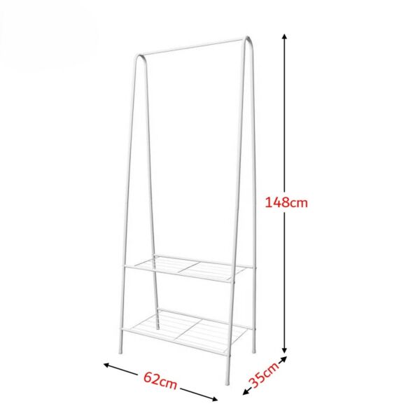 ستاند ملابس مع رفين حديد مونديال - أبيض