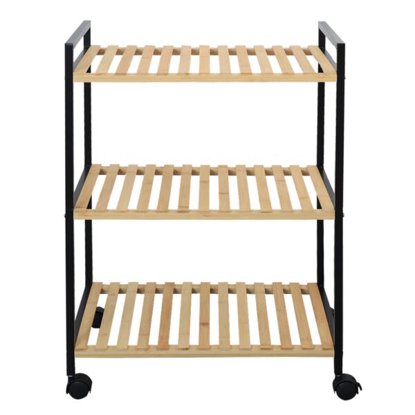 وحدة تنظيم 3 أدوار خشب وحديد اريا - خشبي وأسود