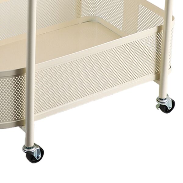 عربة خدمة متحركة دورين سطح زجاجي كليندا - بيج
