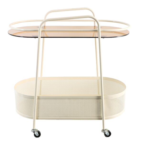 عربة خدمة متحركة دورين سطح زجاجي ريتا - بيج