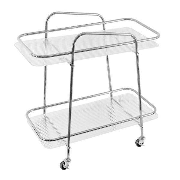 عربة خدمة متحركة دورين فلوري - فضي