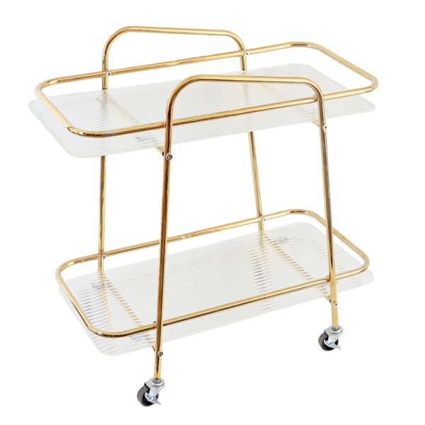 عربة خدمة متحركة دورين فلوري - ذهبي